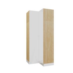 Szafa 90 cm do sypialni z drążkiem i półkami, biała, nowoczesna, elegancka